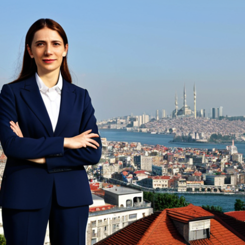 Home 21 **
"A professional businesswoman in a modest business suit, standing in front of the Istanbul skyline during the day, fully clothed, appropriate attire, safe for work, perfect anatomy, natural proportions, professional photography, high quality"
**