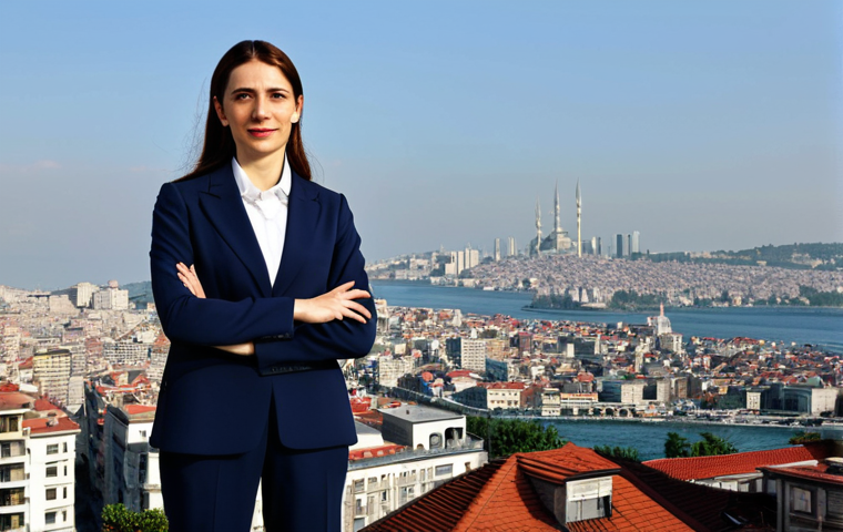 **
"A professional businesswoman in a modest business suit, standing in front of the Istanbul skyline during the day, fully clothed, appropriate attire, safe for work, perfect anatomy, natural proportions, professional photography, high quality"
**