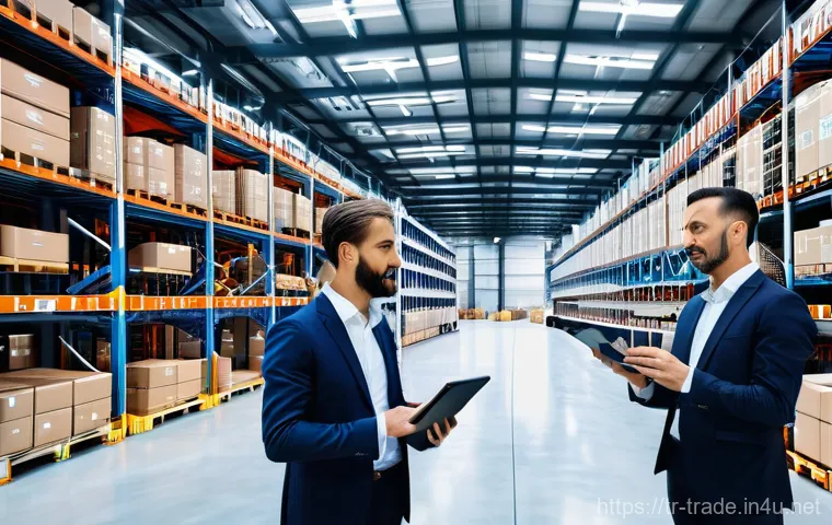 수출입 물류 관리 팁 - **Prompt:** A bustling, futuristic logistics hub in Turkey, showcasing advanced digital technologies...