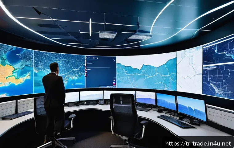 무역 실무의 최신 트렌드 - A modern logistics control room in Istanbul, featuring a diverse team of professionals monitoring la...