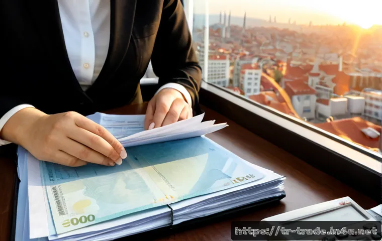 Home 17 무역 신용장 작성법 - Photorealistic Turkish export business scene, a professional trade specialist in modest office attir...